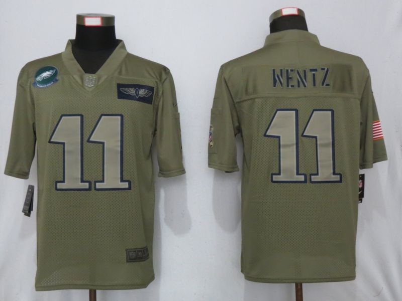 Men Philadelphia Eagles #11 Wentz Nike Camo 2019 Salute to Service Limited NFL Jerseys->women nfl jersey->Women Jersey